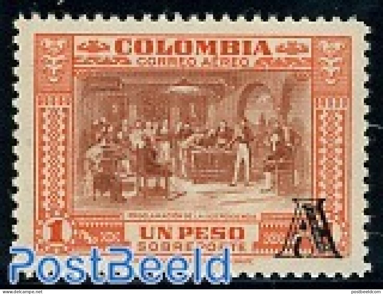 Colombia 1951 Stamp Out Of Set, Mint NH, History - Paintings - Colombia