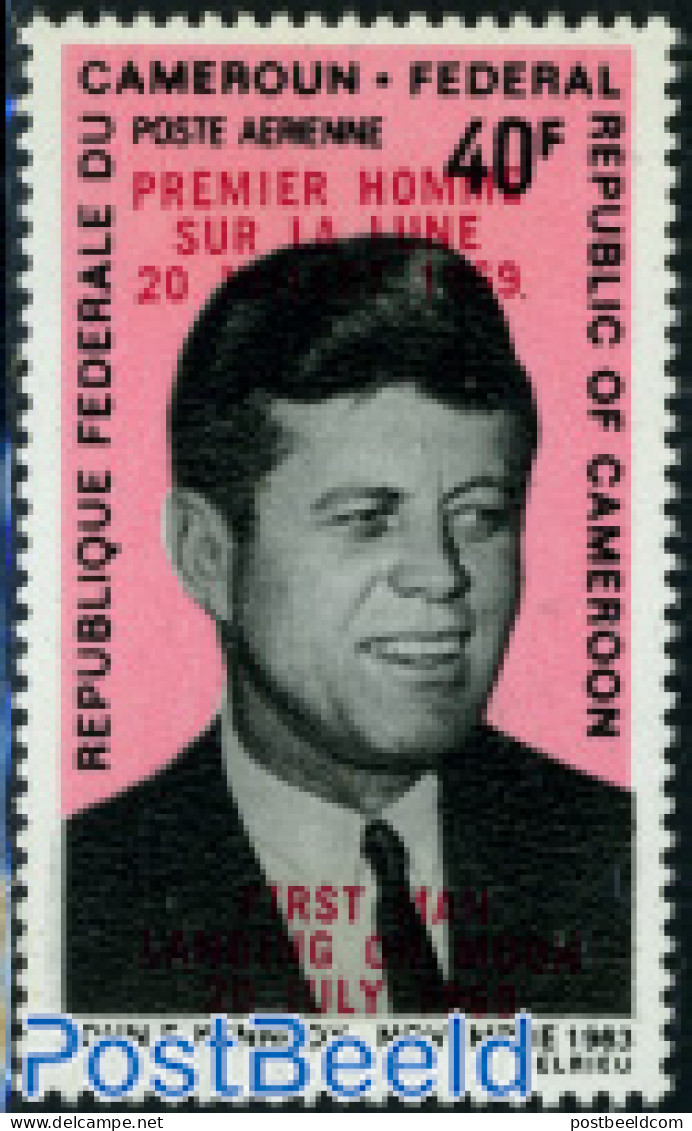 Cameroon 1969 40F, Stamp Out Of Set, Mint NH, History - Transport - American Presidents - Space Exploration - Cameroon (1960-...)