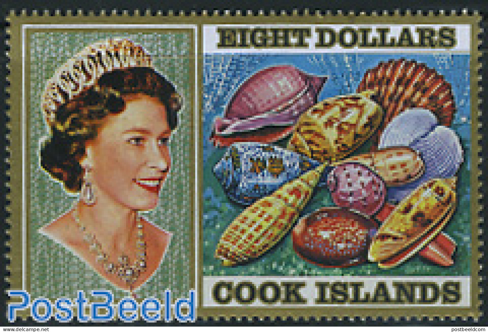 Cook Islands 1974 $8, Stamp Out Of Set, Mint NH, Nature - Shells & Crustaceans - Vie Marine