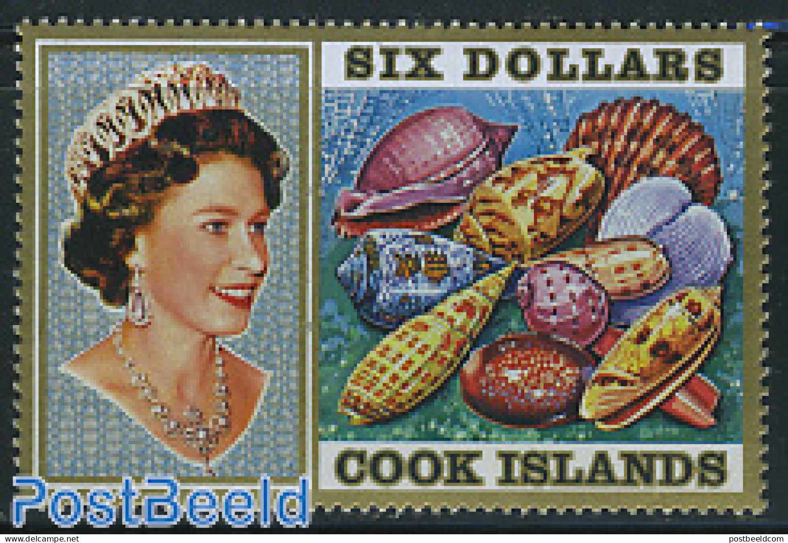 Cook Islands 1974 $6, Stamp Out Of Set, Mint NH, Nature - Shells & Crustaceans - Vie Marine