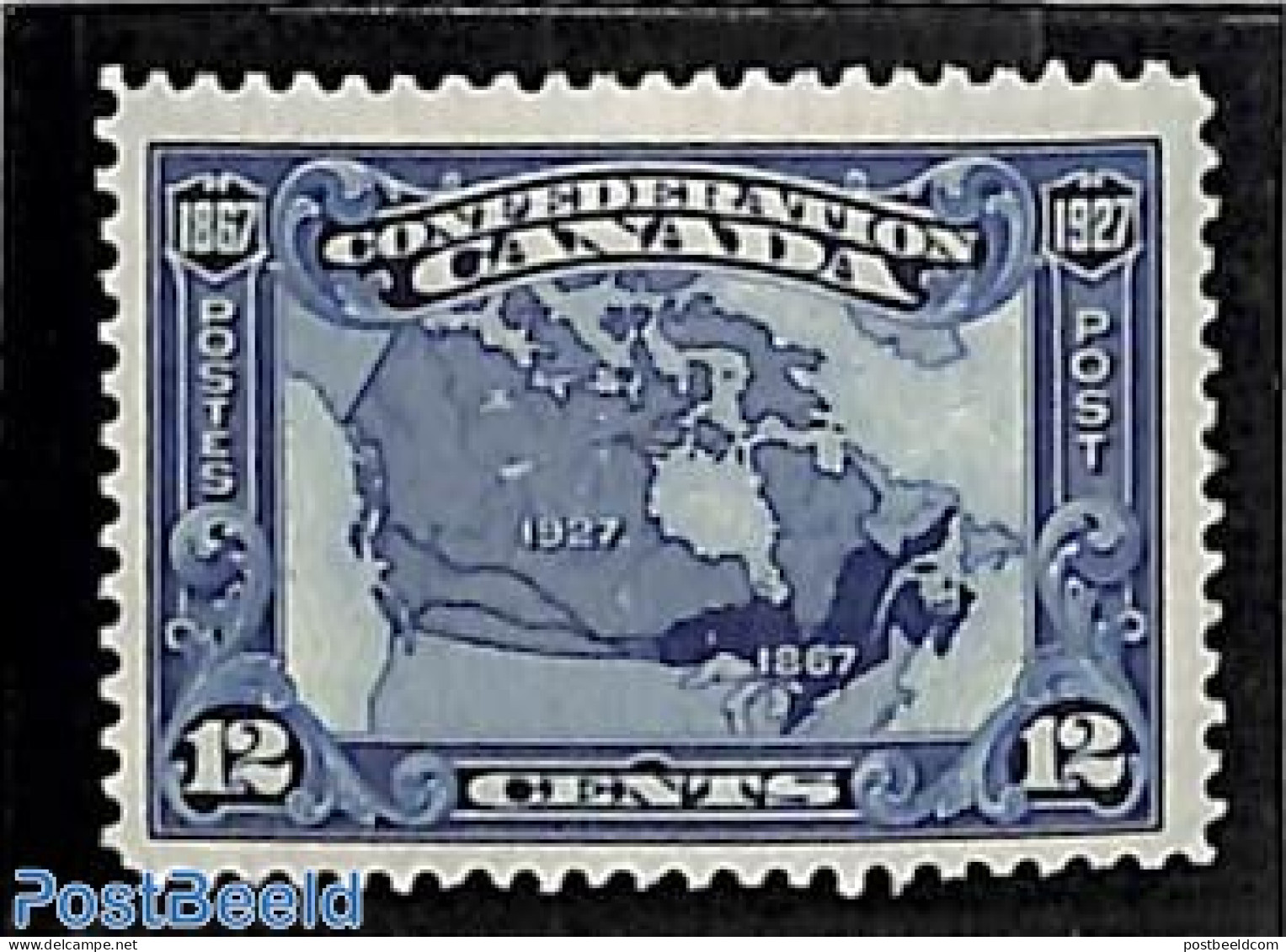 Canada 1927 12c, Stamp Out Of Set, Mint NH, Transport - Various - Railways - Maps - Unused Stamps