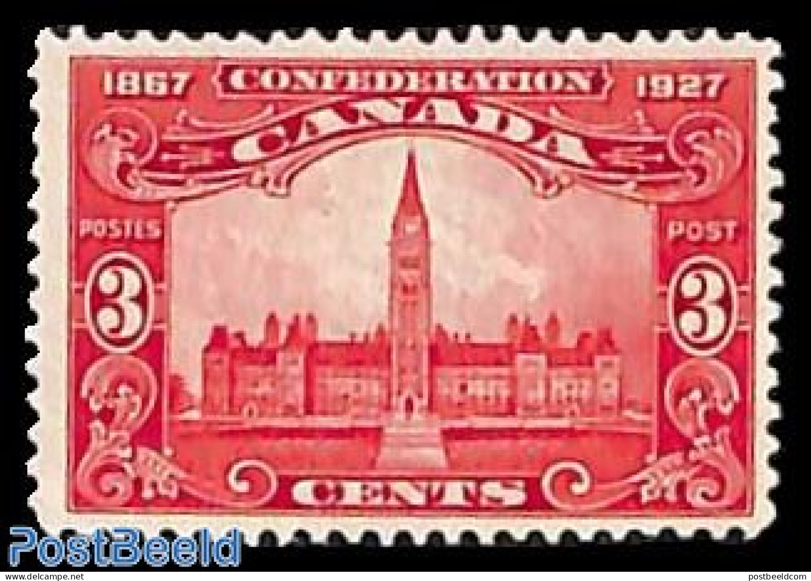 Canada 1927 3c, Stamp Out Of Set, Unused (hinged), Art - Architecture - Ongebruikt