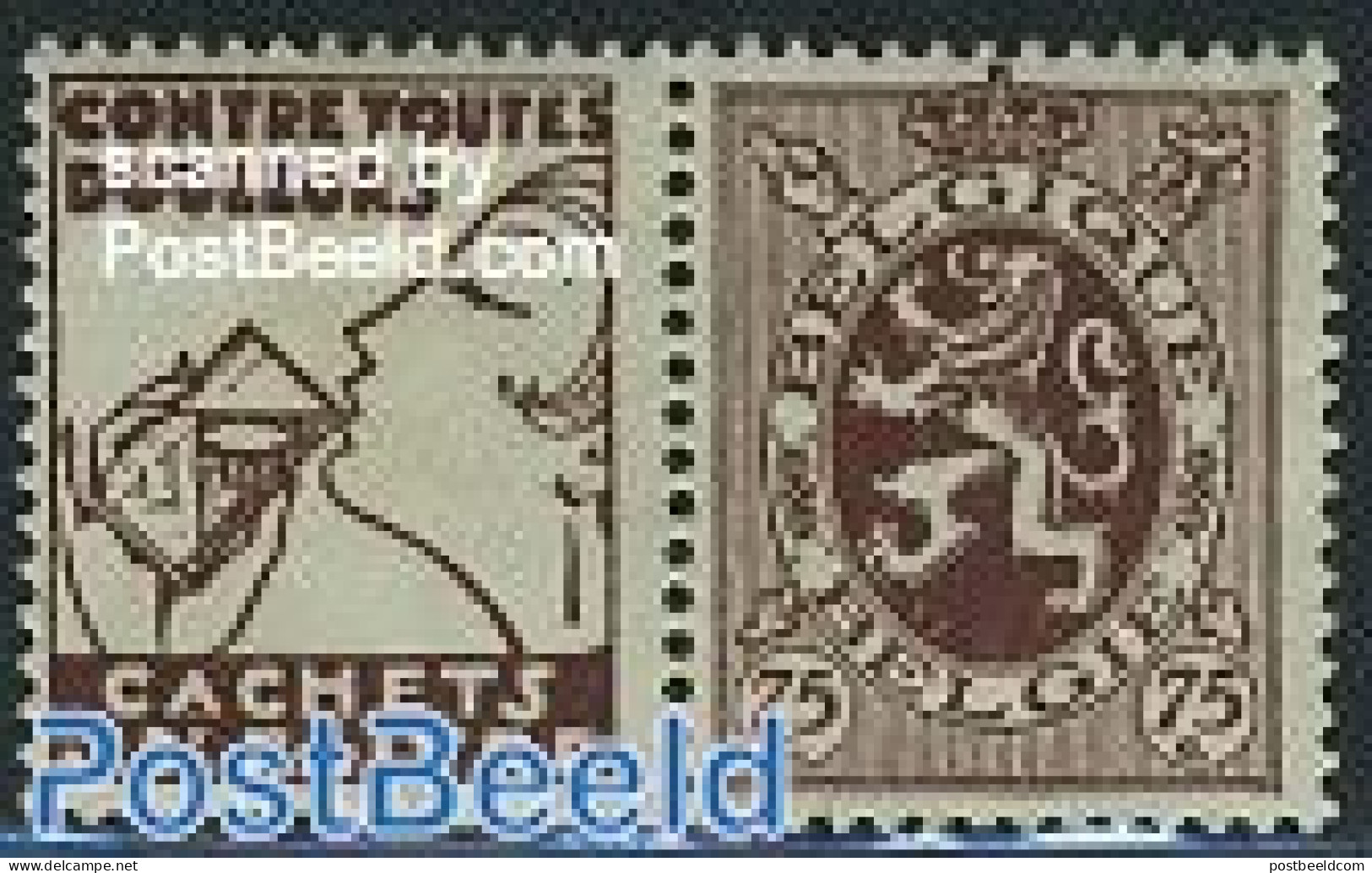 Belgium 1929 75c + Cachets Du Dr Faivre Tab, Mint NH - Nuevos