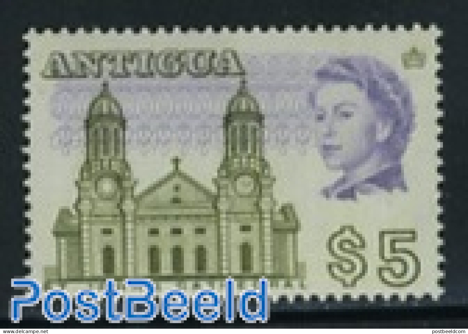 Antigua & Barbuda 1969 5$, Perf. 13.75, Stamp Out Of Set, Mint NH - Antigua Et Barbuda (1981-...)