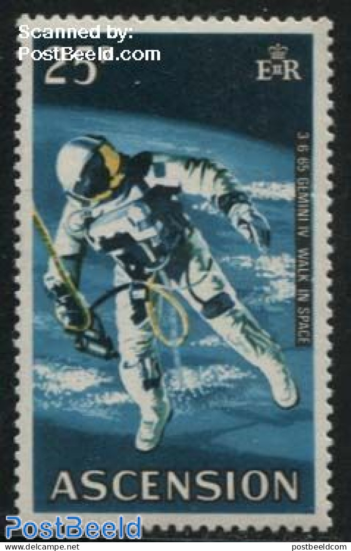 Ascension 1971 25p, Stamp Out Of Set, Mint NH, Transport - Space Exploration - Ascension