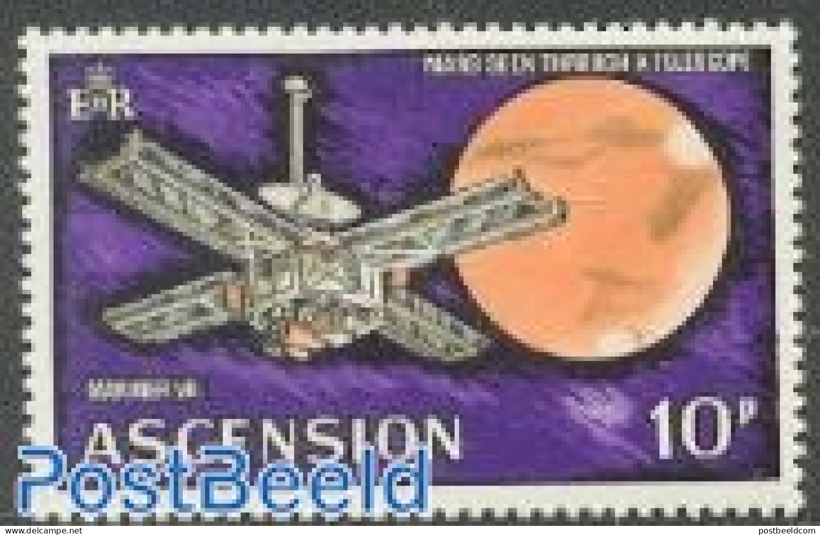 Ascension 1971 10p, Stamp Out Of Set, Mint NH, Transport - Space Exploration - Ascension