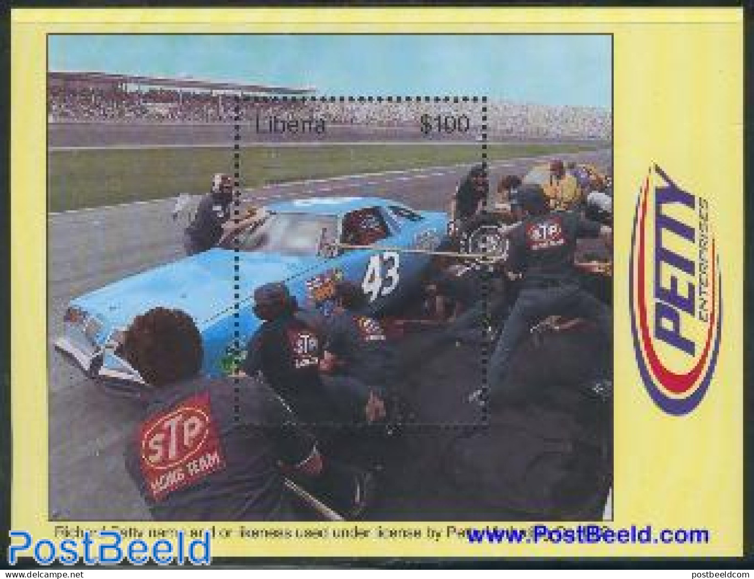 Liberia 2001 Richard Petty S/s, Mint NH, Sport - Transport - Autosports - Automobiles - Voitures