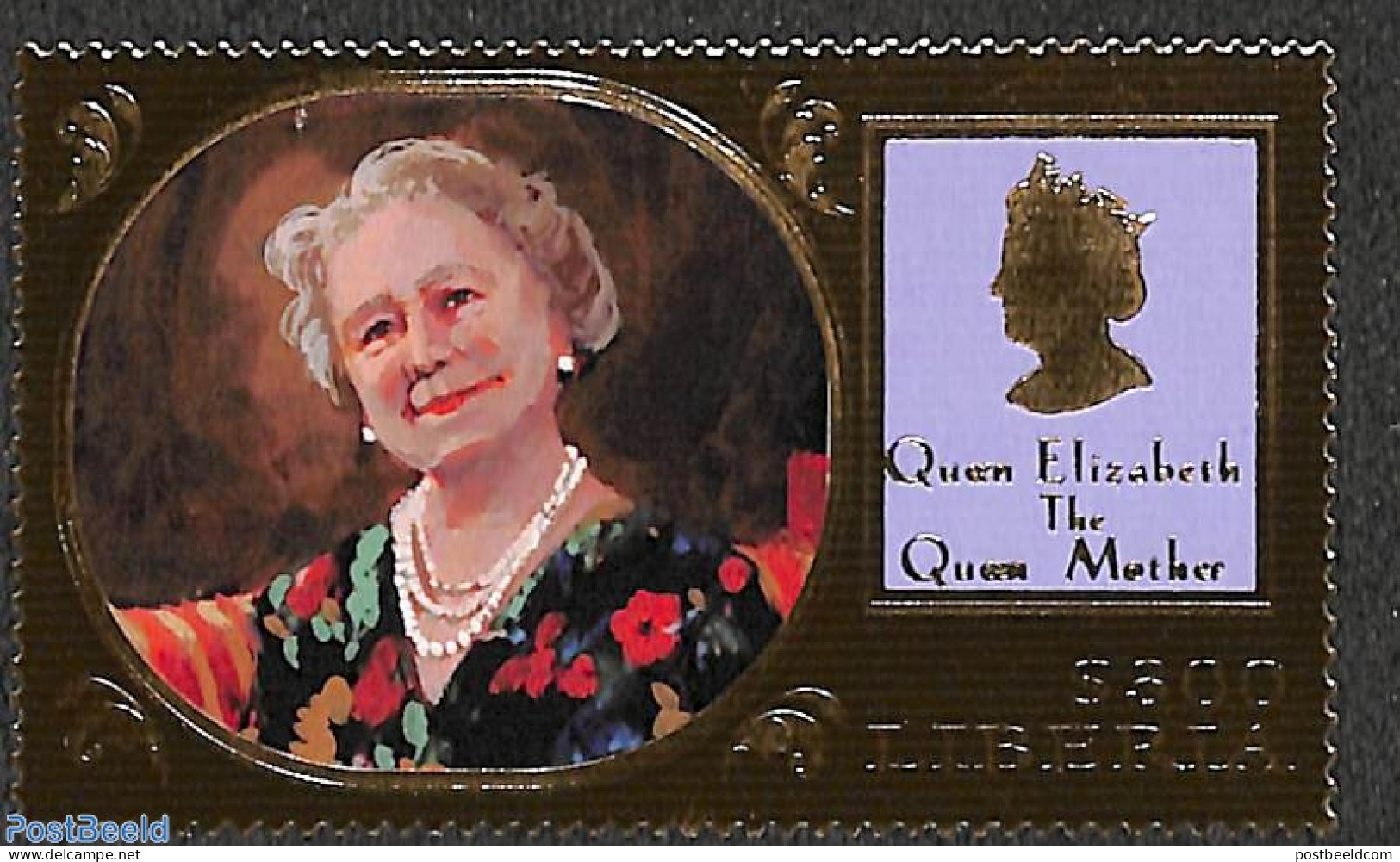 Liberia 2000 Queen Mother 1v, Gold, Mint NH, History - Kings & Queens (Royalty) - Königshäuser, Adel
