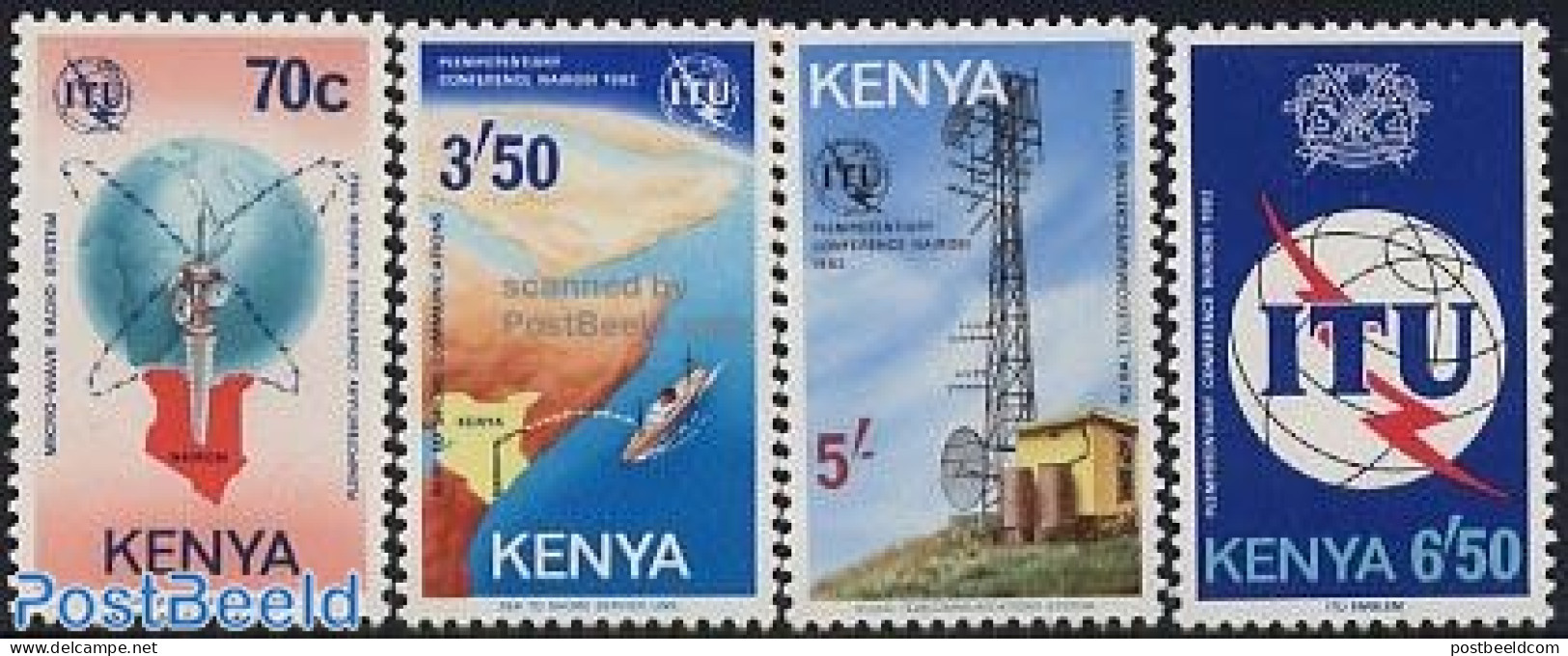 Kenia 1982 I.T.U. Conference 4v, Mint NH, Science - Transport - Various - Telecommunication - Ships And Boats - I.T.U... - Télécom
