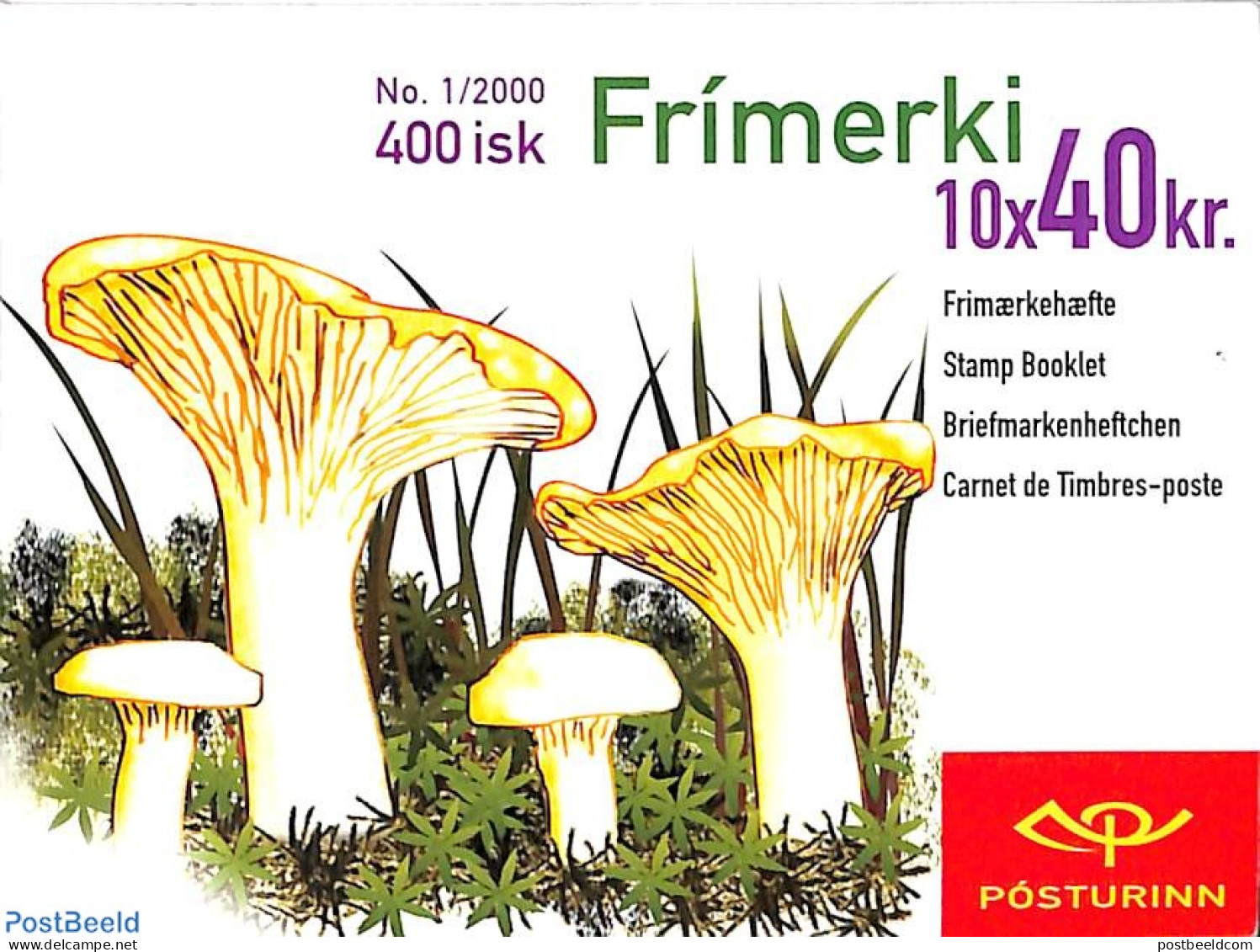 Iceland 2002 Mushrooms Booklet, Mint NH, Nature - Mushrooms - Stamp Booklets - Neufs