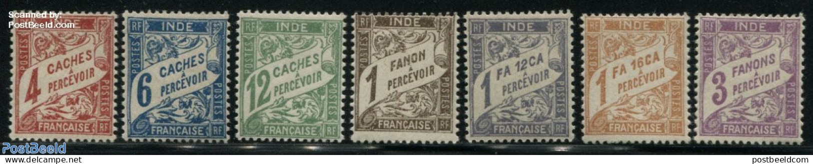 French India 1929 Postage Due 7v, Unused (hinged) - Autres & Non Classés