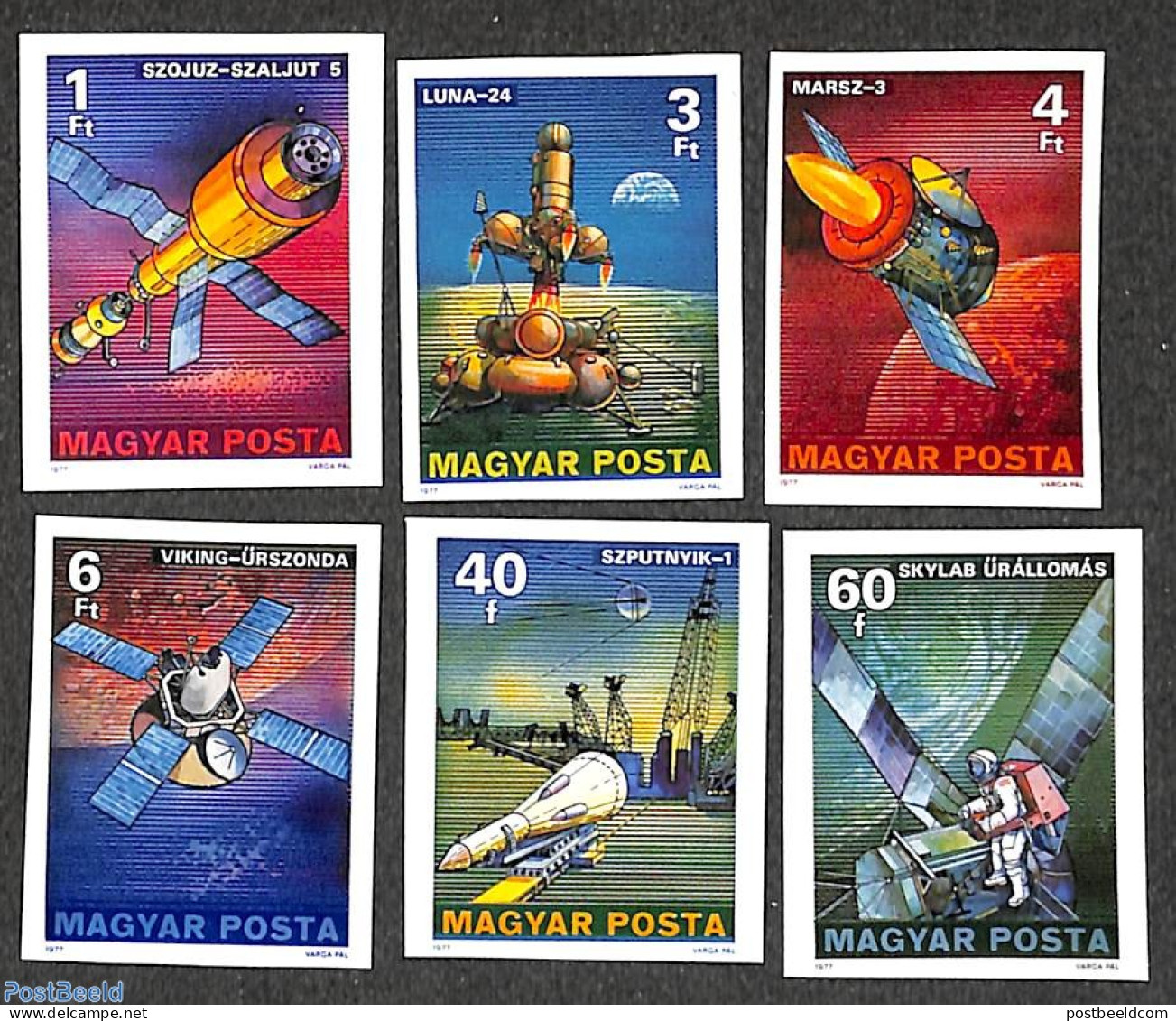 Hungary 1977 Space Research 6v Imperforated, Mint NH, Transport - Space Exploration - Unused Stamps