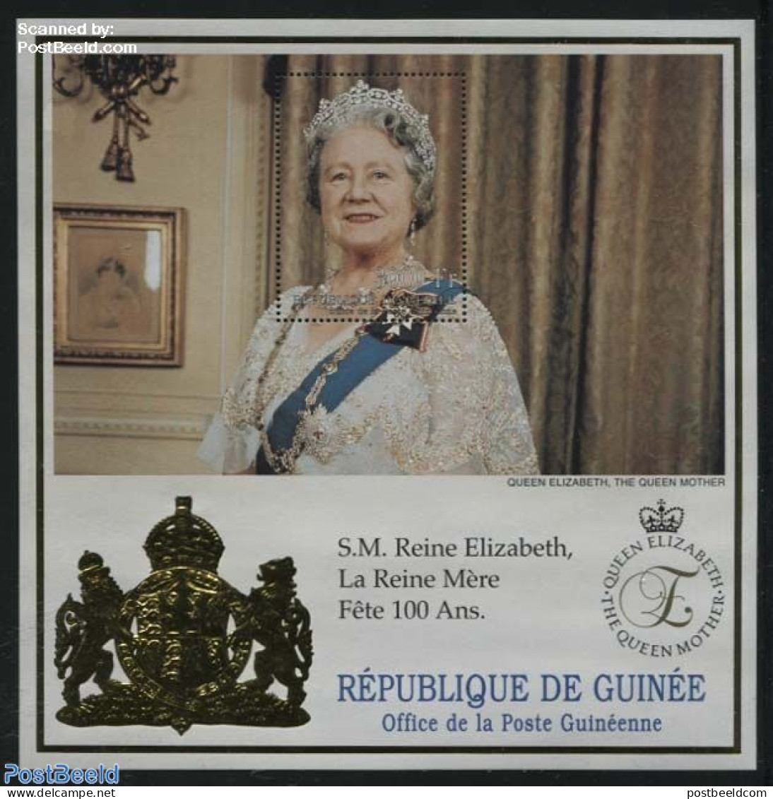 Guinea, Republic 1999 Queen Mother S/s, Mint NH, History - Kings & Queens (Royalty) - Königshäuser, Adel