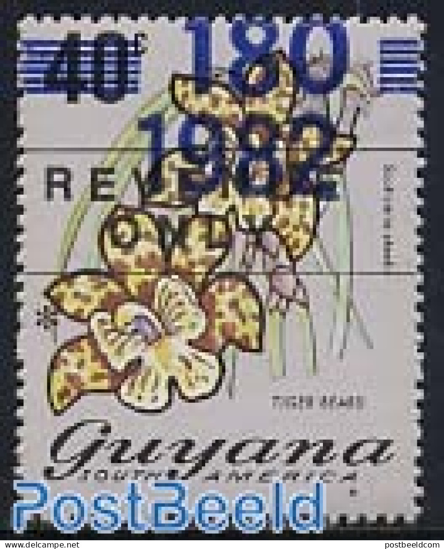 Guyana 1982 Overprint 1v (180 1982), Mint NH, Nature - Flowers & Plants - Guyane (1966-...)