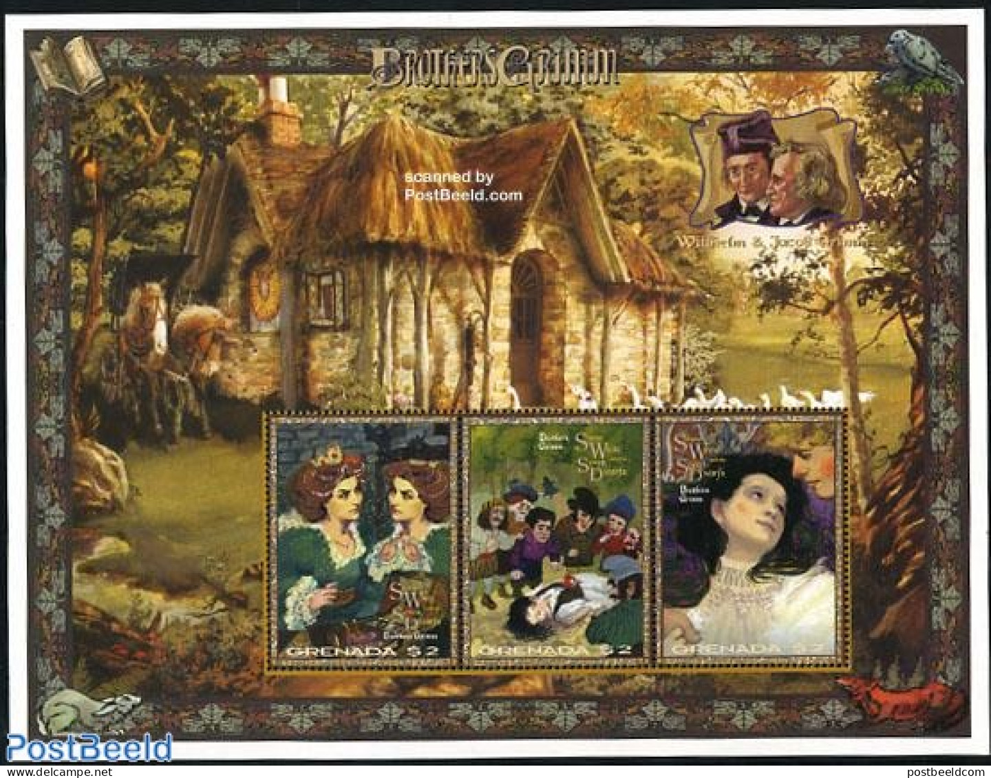 Grenada 1997 Grimm Brothers 3v M/s, Mint NH, Art - Fairytales - Fairy Tales, Popular Stories & Legends