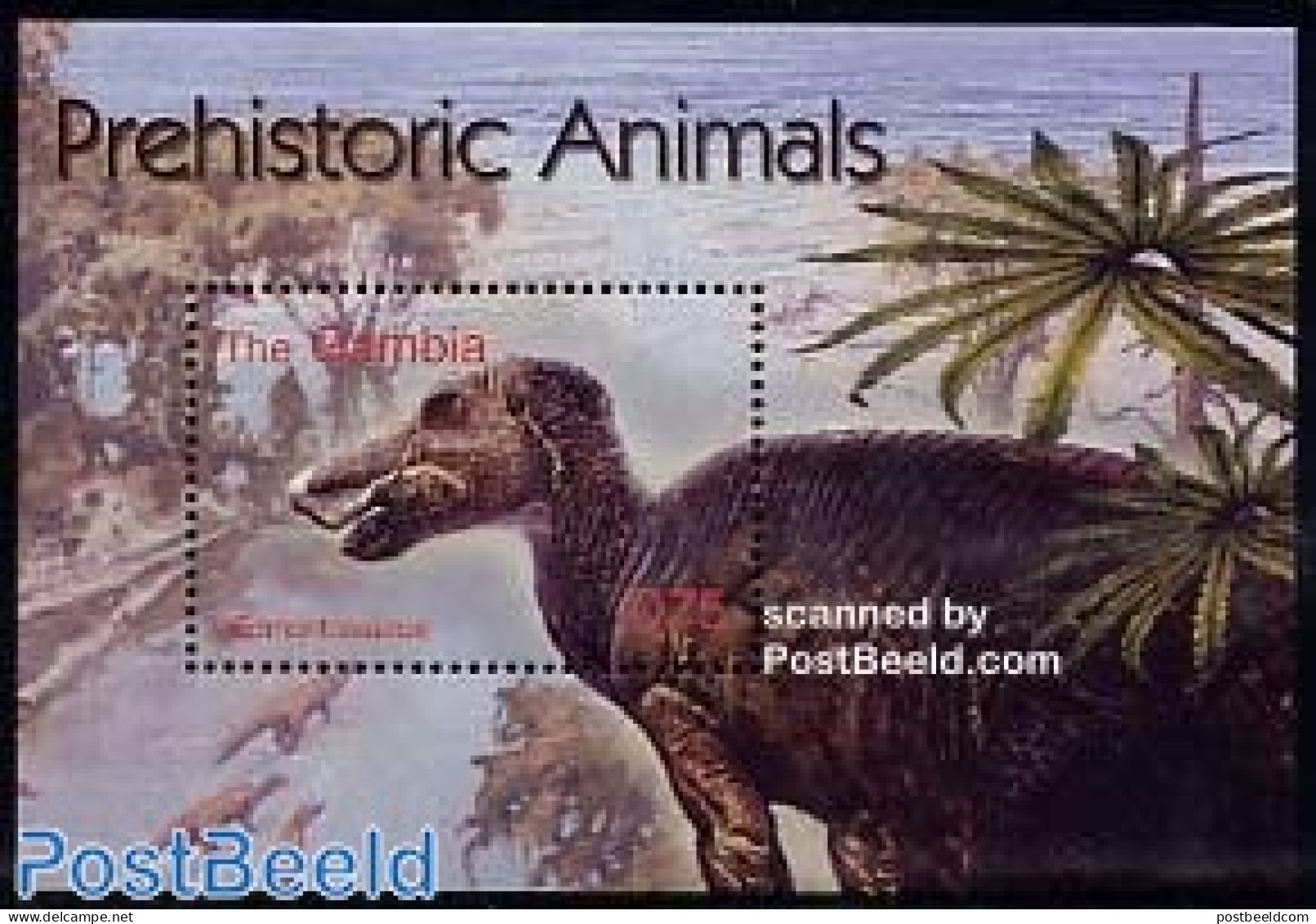 Gambia 2003 Edmontosaurus S/s, Mint NH, Nature - Prehistoric Animals - Vor- U. Frühgeschichte