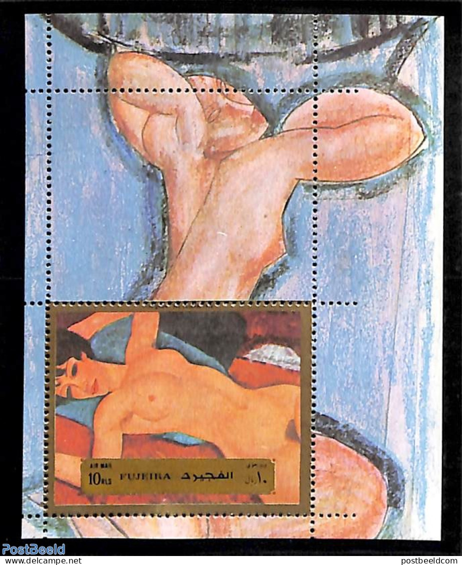 Fujeira 1972 Modigliani S/s, Mint NH, Transport - Space Exploration - Art - Amedeo Modigliani - Modern Art (1850-prese.. - Fujeira