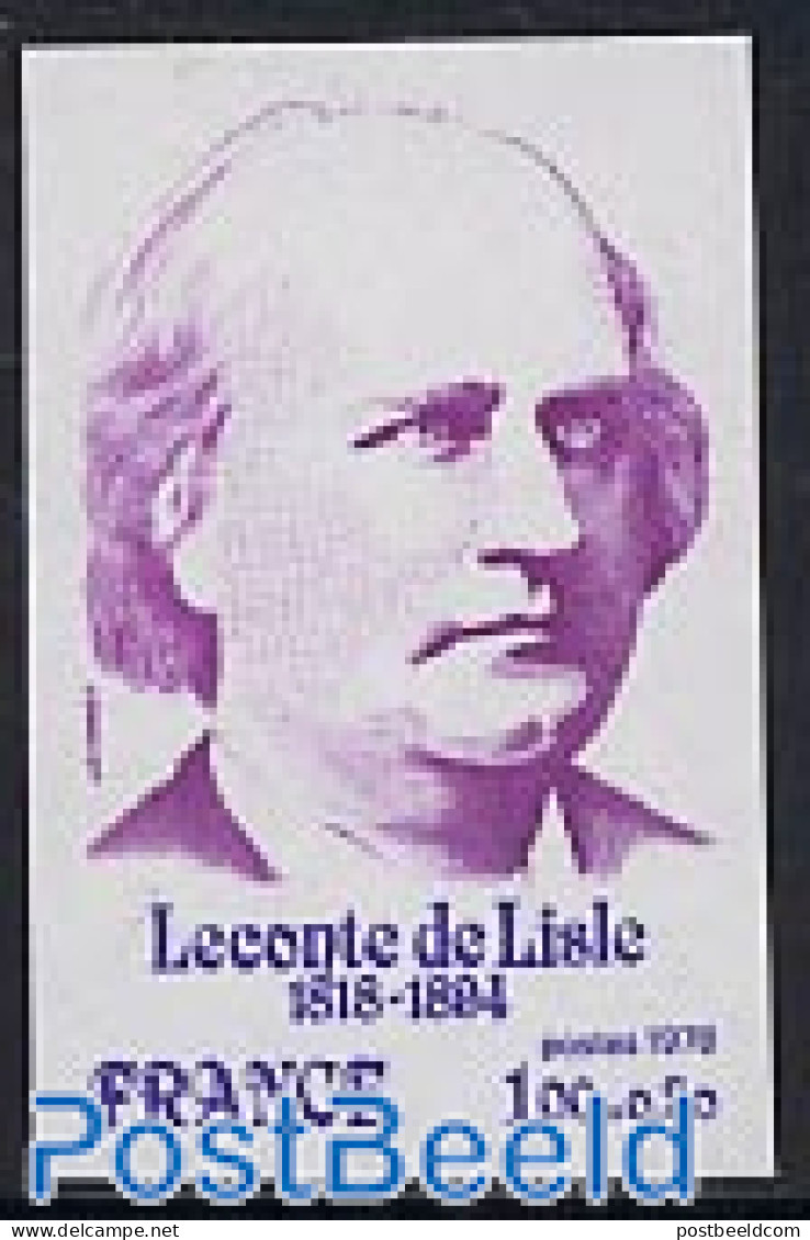 France 1978 Leconte De Lisle 1v Imperforated, Mint NH, Art - Authors - Ungebraucht