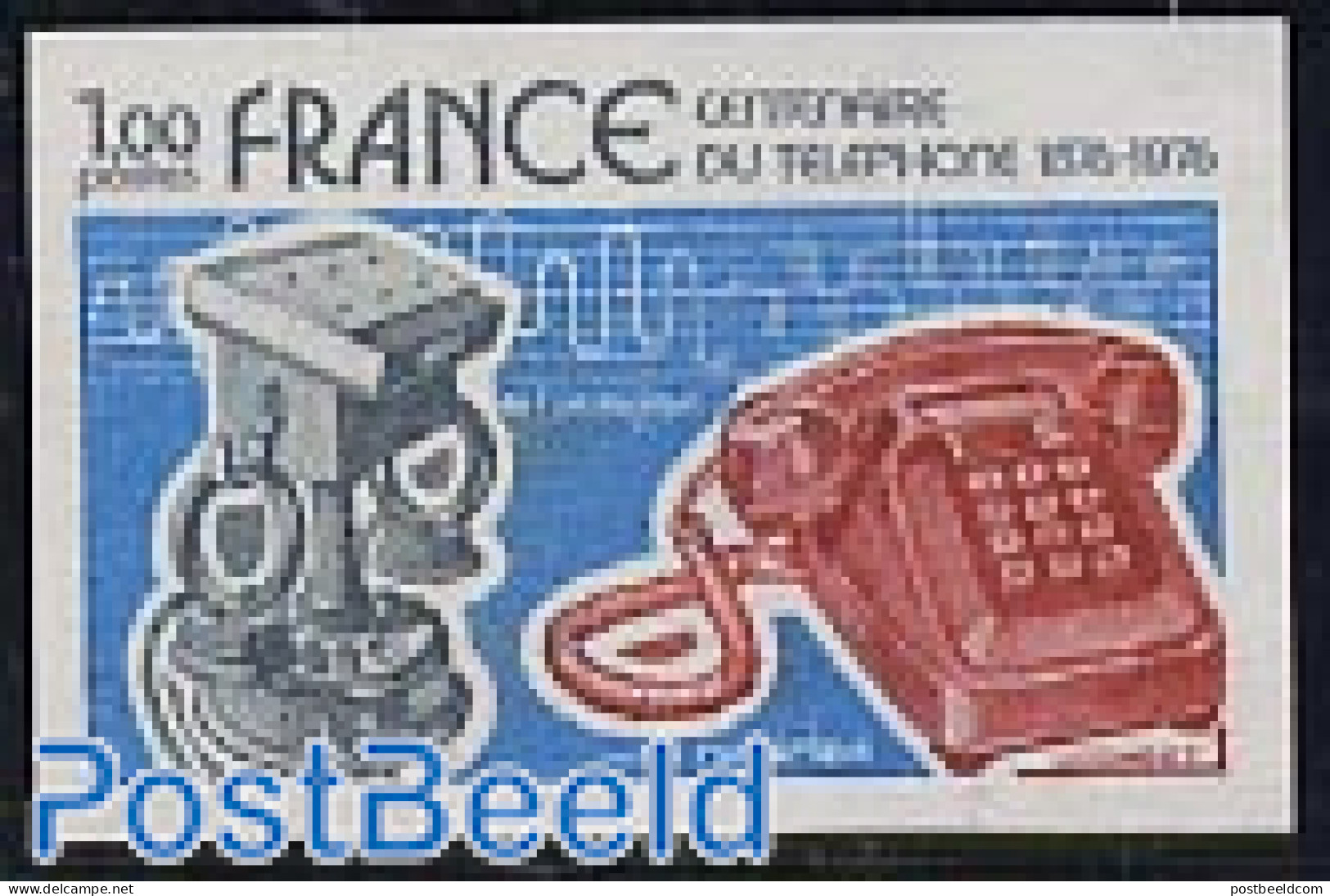 France 1976 Telephone Centenary 1v Imperforated, Mint NH, Science - Telephones - Ongebruikt