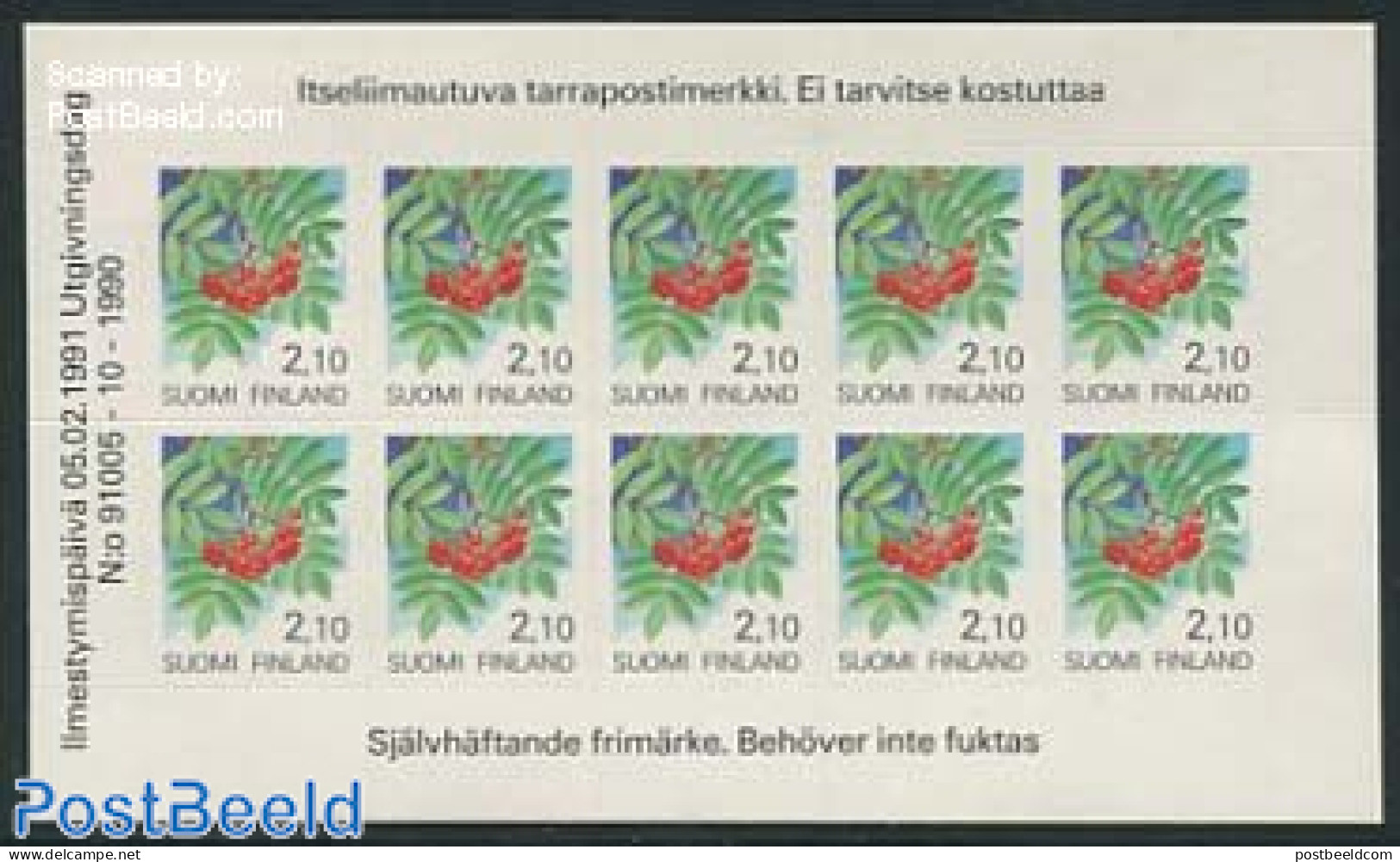 Finland 1991 Fruits M/s, Mint NH, Nature - Fruit - Ongebruikt