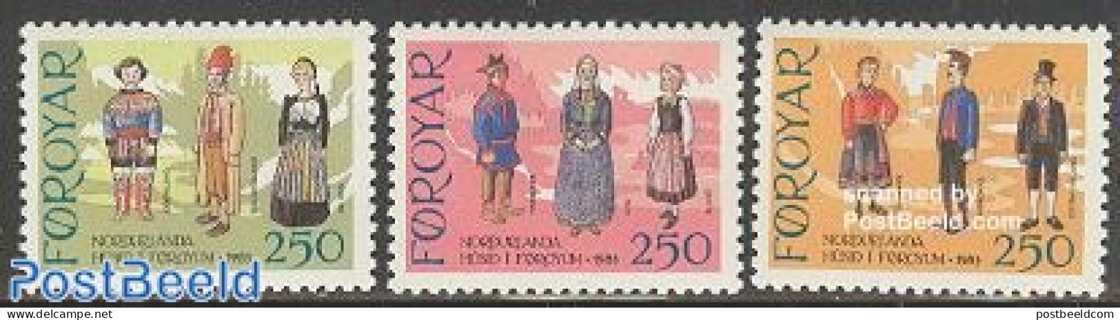 Faroe Islands 1984 Norden 3v (from S/s), Mint NH, History - Various - Europa Hang-on Issues - Costumes - Idées Européennes