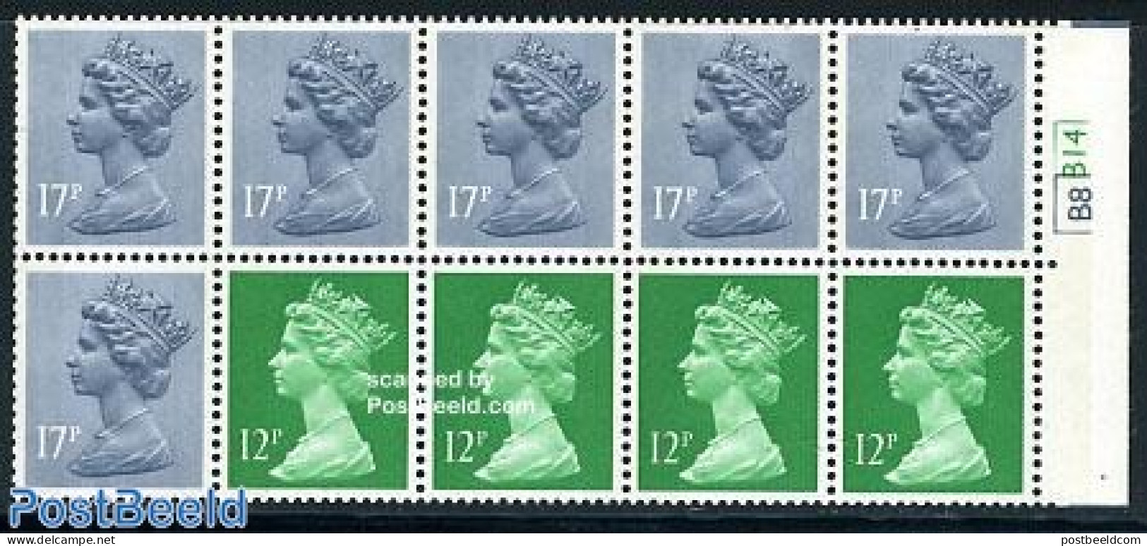 Great Britain 1986 Definitives Booklet Pane, Mint NH - Neufs