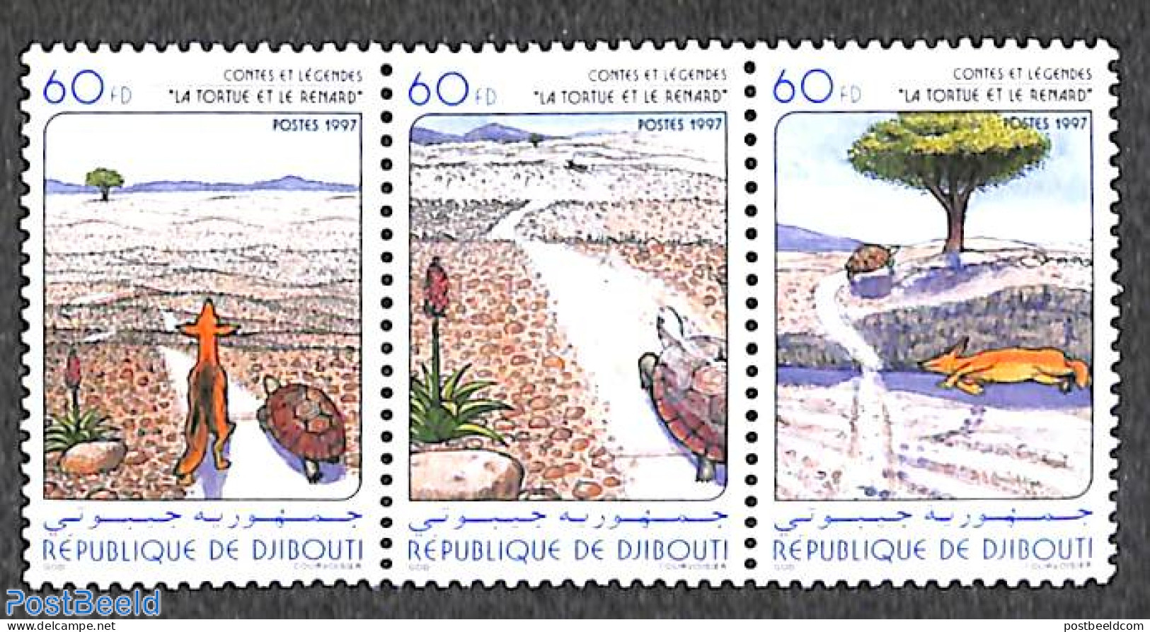 Djibouti 1997 Fairy Tales 3v [::], Mint NH, Art - Fairytales - Contes, Fables & Légendes