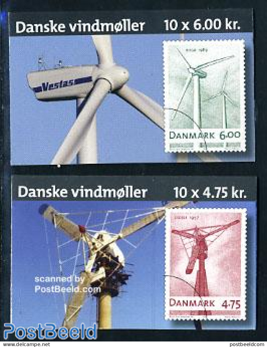 Denmark 2007 Windmills 2 Booklets, Mint NH, Various - Stamp Booklets - Mills (Wind & Water) - Ungebraucht