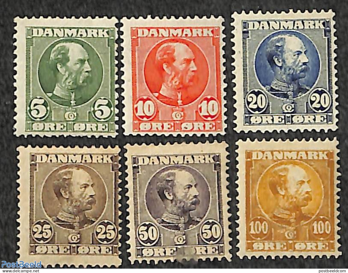 Denmark 1904 King Christian IX 6v, Unused (hinged), History - Kings & Queens (Royalty) - Unused Stamps