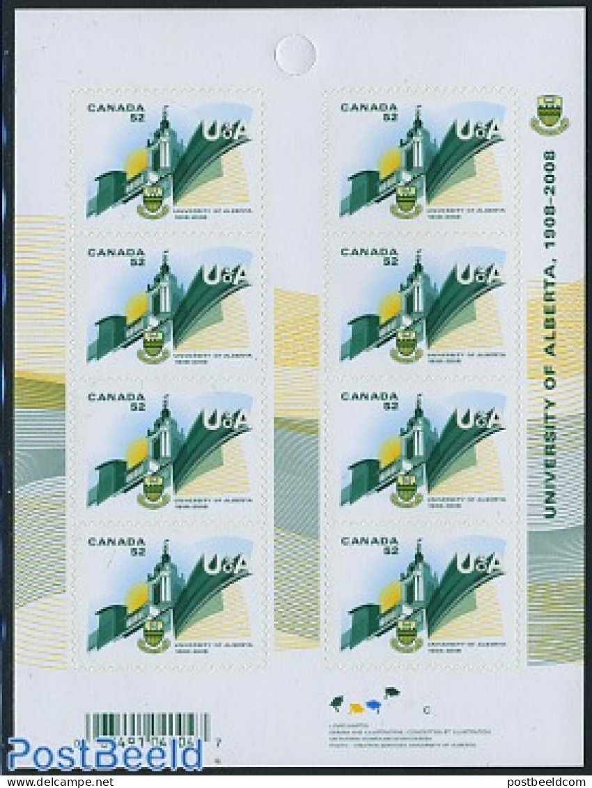 Canada 2008 University Of Alberta Foil Booklet, Mint NH, Science - Education - Stamp Booklets - Unused Stamps