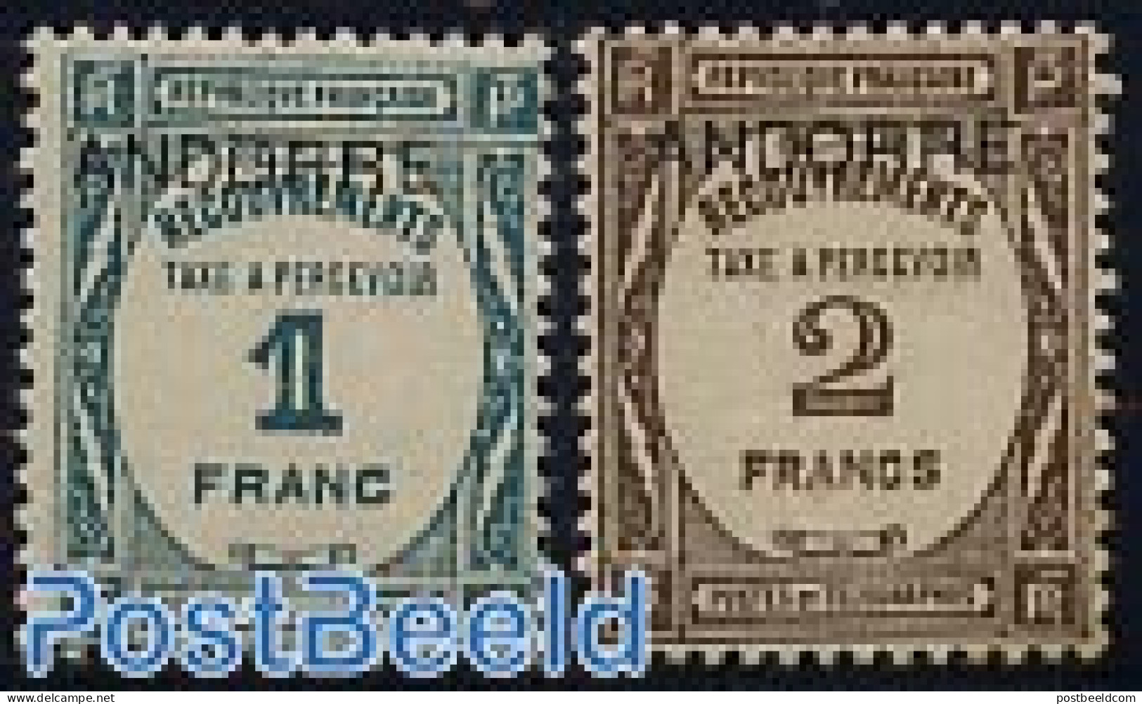 Andorra, French Post 1932 Postage Due 2v, Overprints, Unused (hinged) - Otros & Sin Clasificación