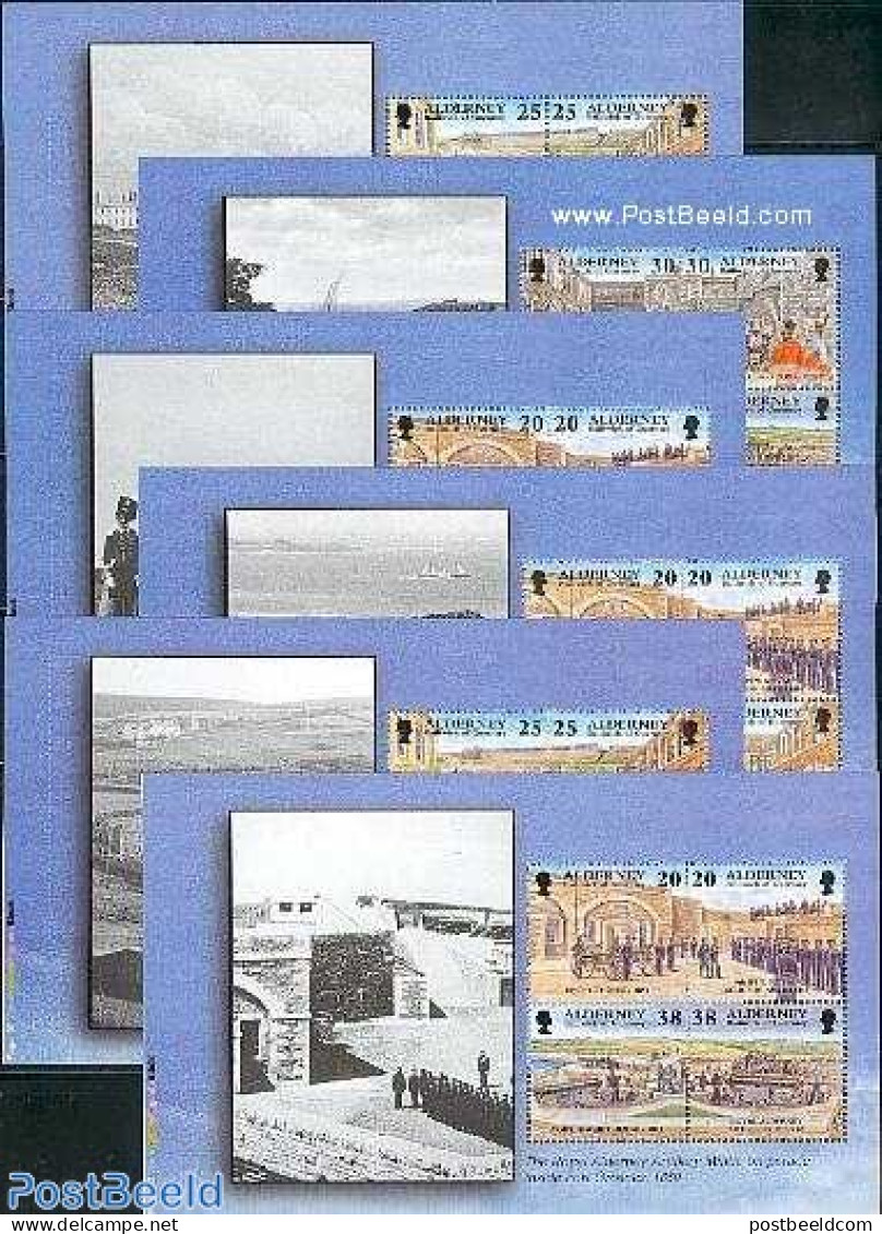 Alderney 1999 History, 6 Booklet Panes, Mint NH, History - Various - History - Uniforms - Kostums