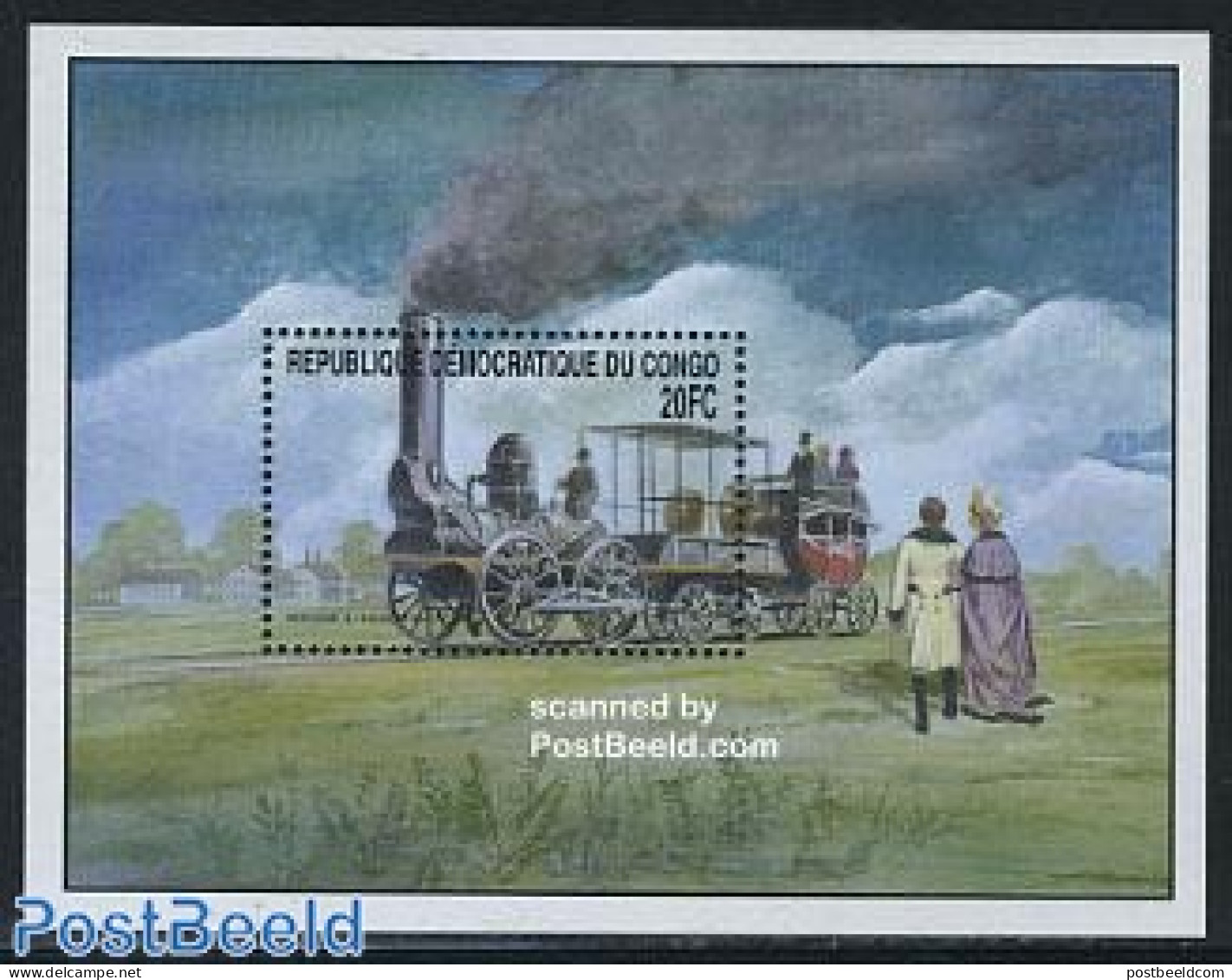 Congo Dem. Republic, (zaire) 2001 Mohawh & Hudson Railroad S/s, Mint NH, Transport - Railways - Trains