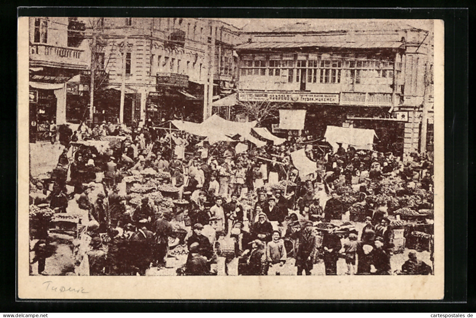 AK Tiflis, Belebter Marktplatz  - Georgien