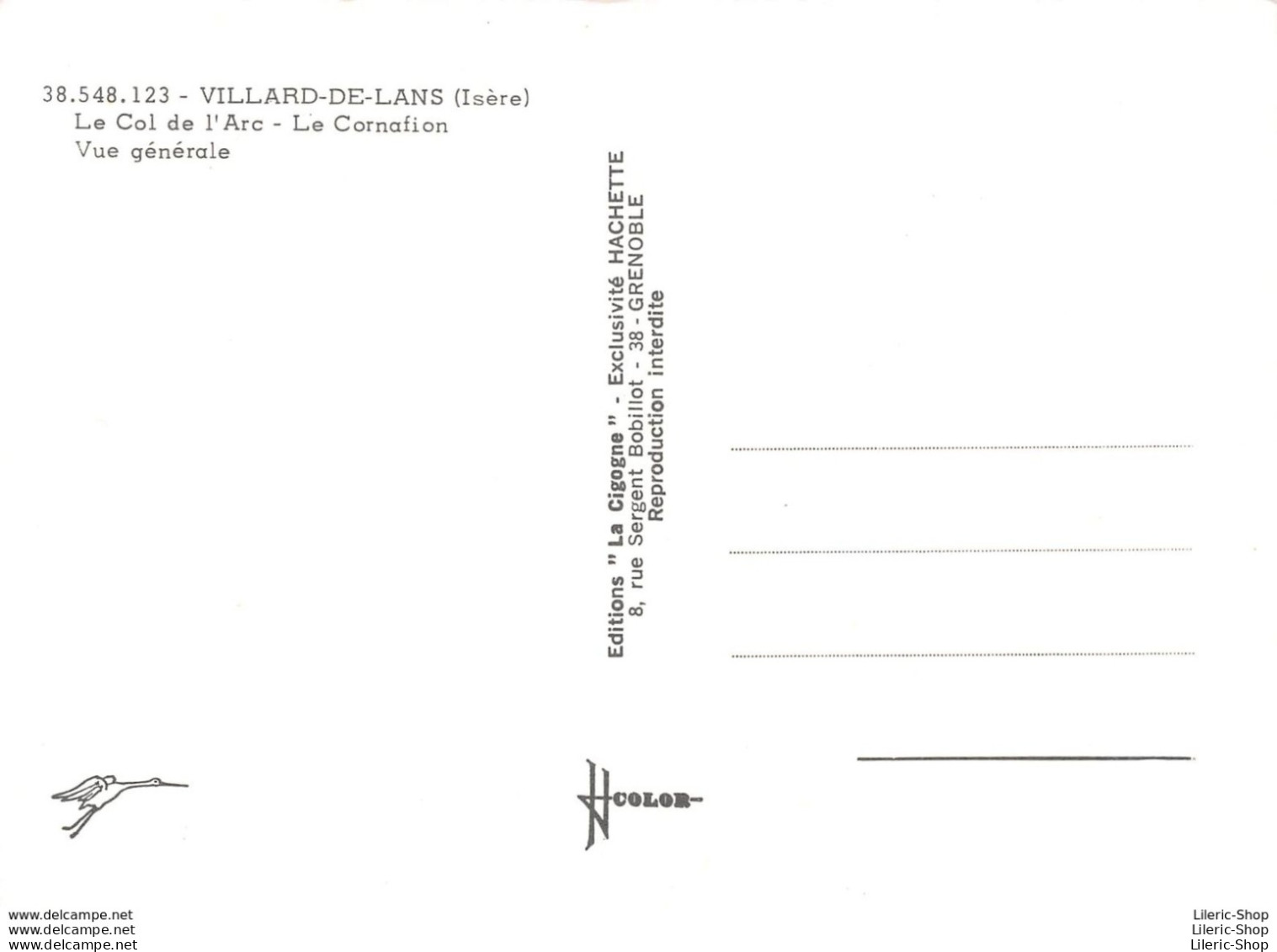 VILLARD-DE-LANS - Le Col De L'Arc - Le Cornafion - Vue Générale - Éd. LA CIGOGNE - Villard-de-Lans