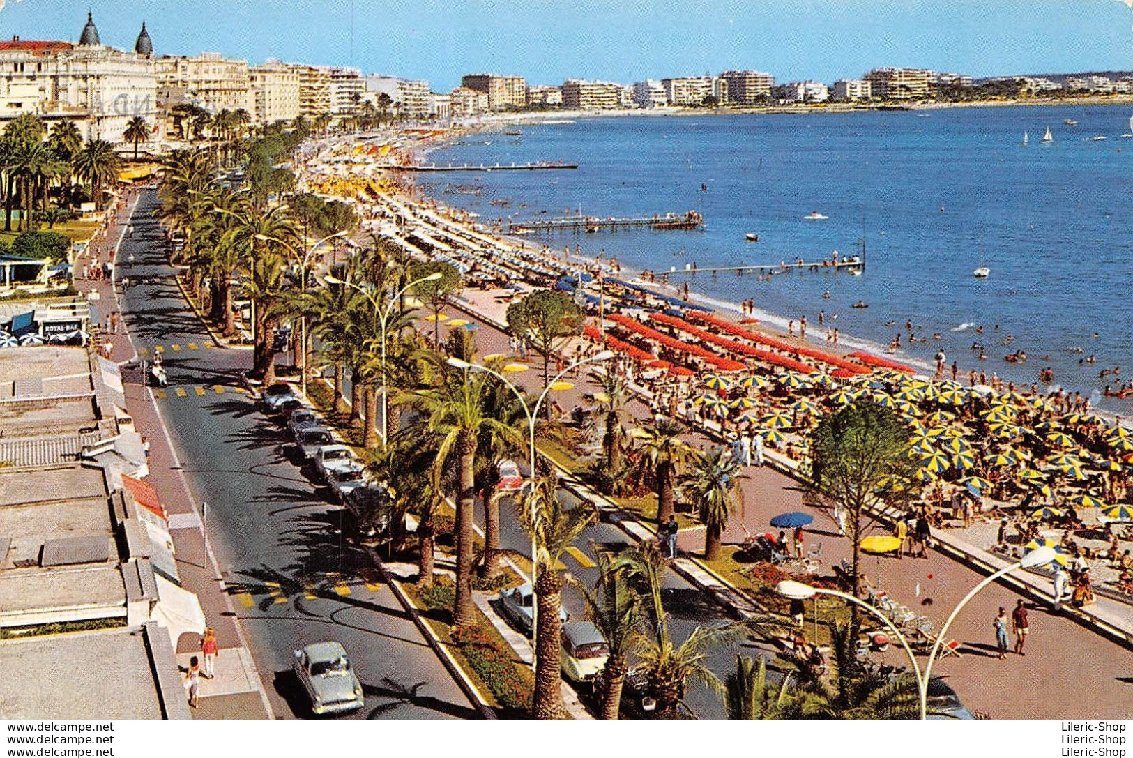 CANNE - Cpsm 1963 - La Croisette Et La Plage - Automobiles - Citroën DS, Simca -Éditions D'art MONTLUET - Voitures De Tourisme