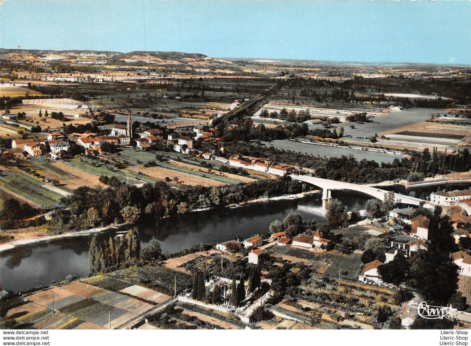 CPSM Port - De - Penne - St Sylvestre ( 47 ) - Vue Aérienne Et Pont Sur Le Lot - Other & Unclassified