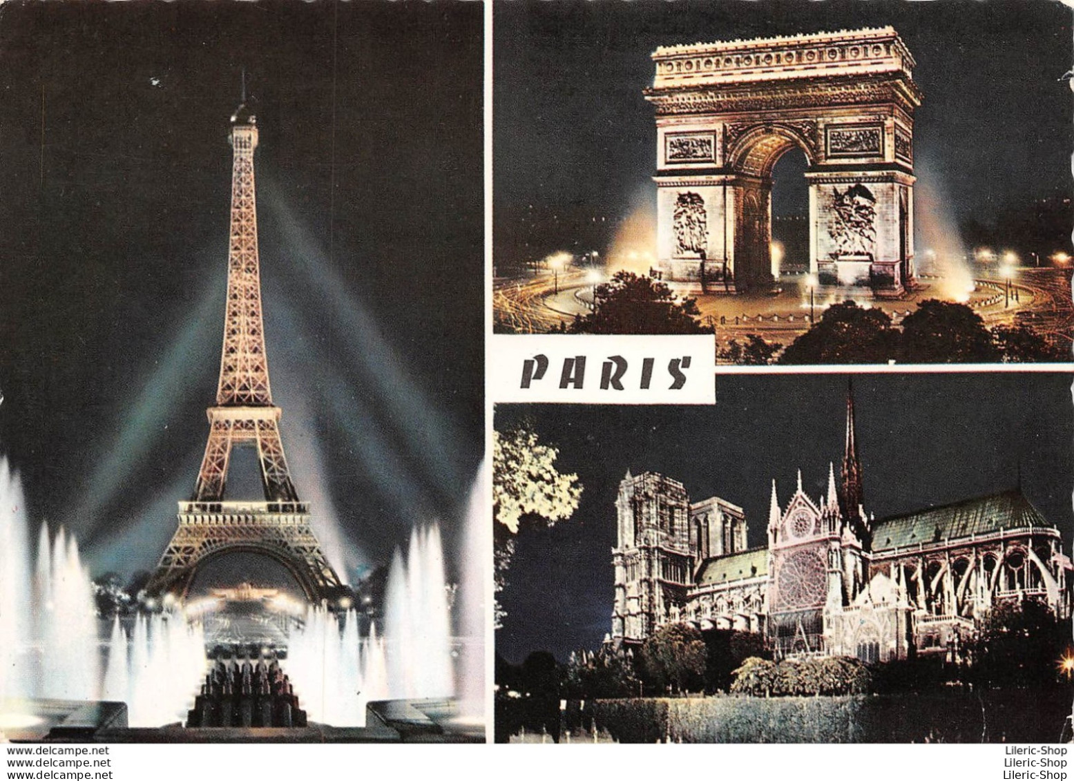 Paris Illuminé - 1970 - Tour Eiffel - Notre Dame - Arc De Triomphe - Éditions Chantal - Paris La Nuit