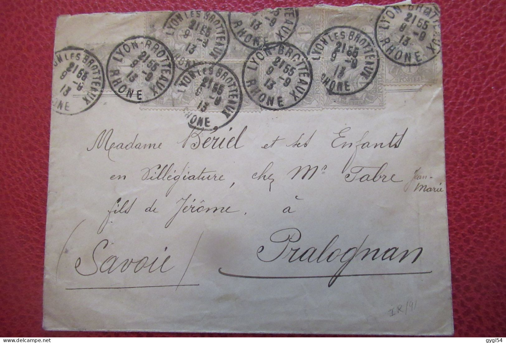 FRANCE Lettre Du 09 09 1913 De  LYON Pour Pralogman  La Varoise - Lettres & Documents