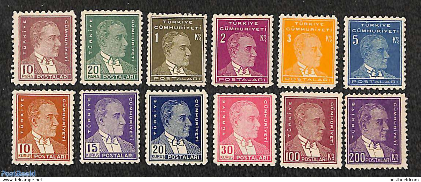 Türkiye 1951 Definitives 12v, Mint NH - Andere & Zonder Classificatie