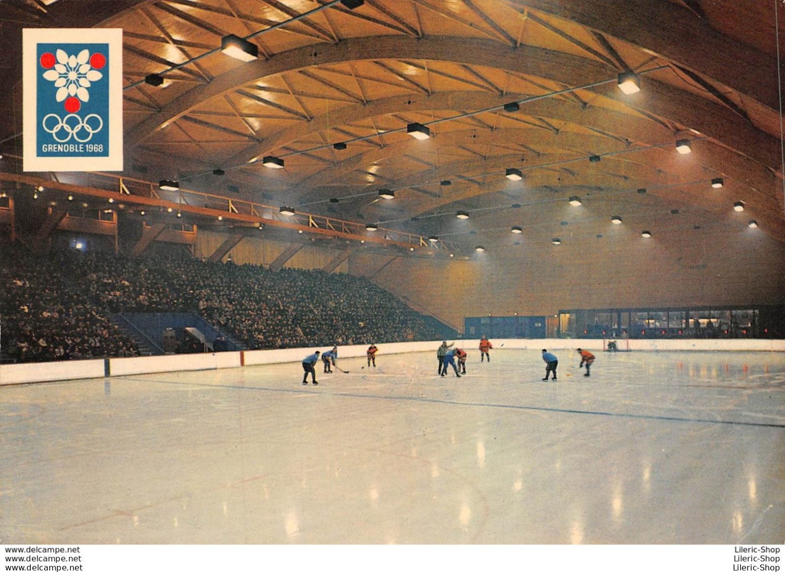 Xe JEUX OLYMPIQUES D'HIVER►GRENOBLE 1968►LA PATINOIRE►ARCHITECTE GUICHARD►HOCKEY SUR GLACE►LOGO J.O - Jeux Olympiques