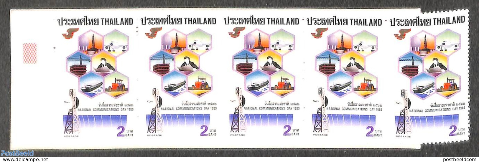 Thailand 1989 Communication Day Booklet, Mint NH, Transport - Various - Stamp Booklets - Aircraft & Aviation - Ships A.. - Non Classés