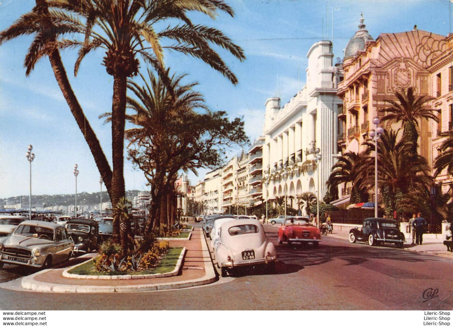 NICE►CPSM►1963►LE PALAIS DE LA MÉDITERRANÉE►AUTOMOBILES►PEUGEOT 403▬203▬TRACTION▬DÉCAPOTABLE►CAP - Voitures De Tourisme