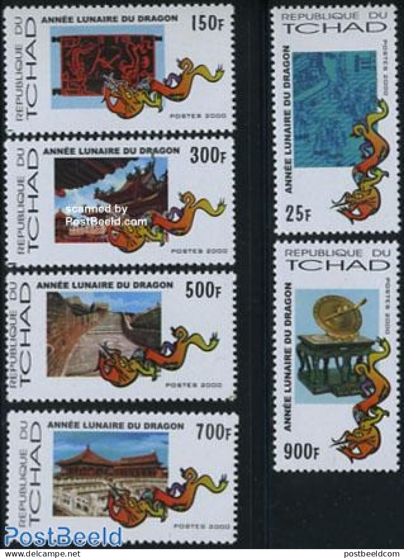 Chad 2000 Year Of The Dragon 6v, Mint NH, Various - New Year - Other & Unclassified