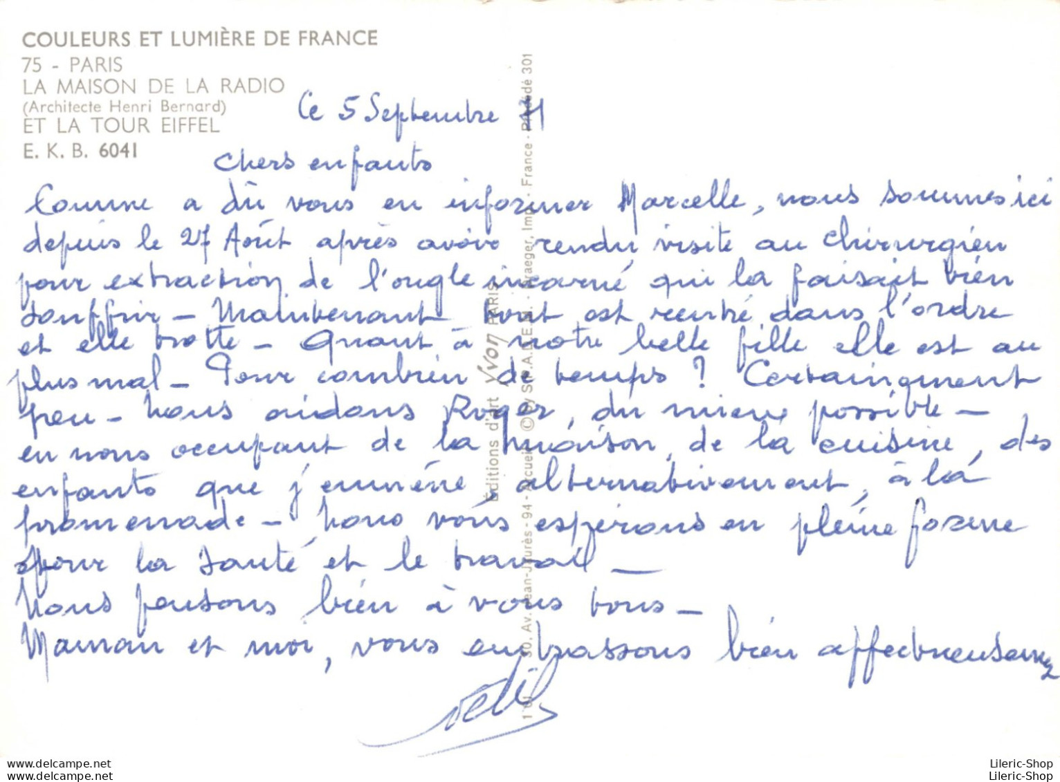 [75] LA MAISON DE LA RADIO 75 - PARIS - (Architecte Henri Bernard) ET LA TOUR EIFFEL - Cpsm 1971 - Arrondissement: 16