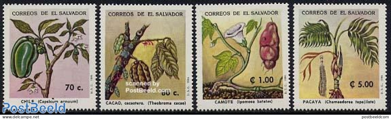 El Salvador 1994 Usefull Plants 4v, Mint NH, Nature - Flowers & Plants - Salvador