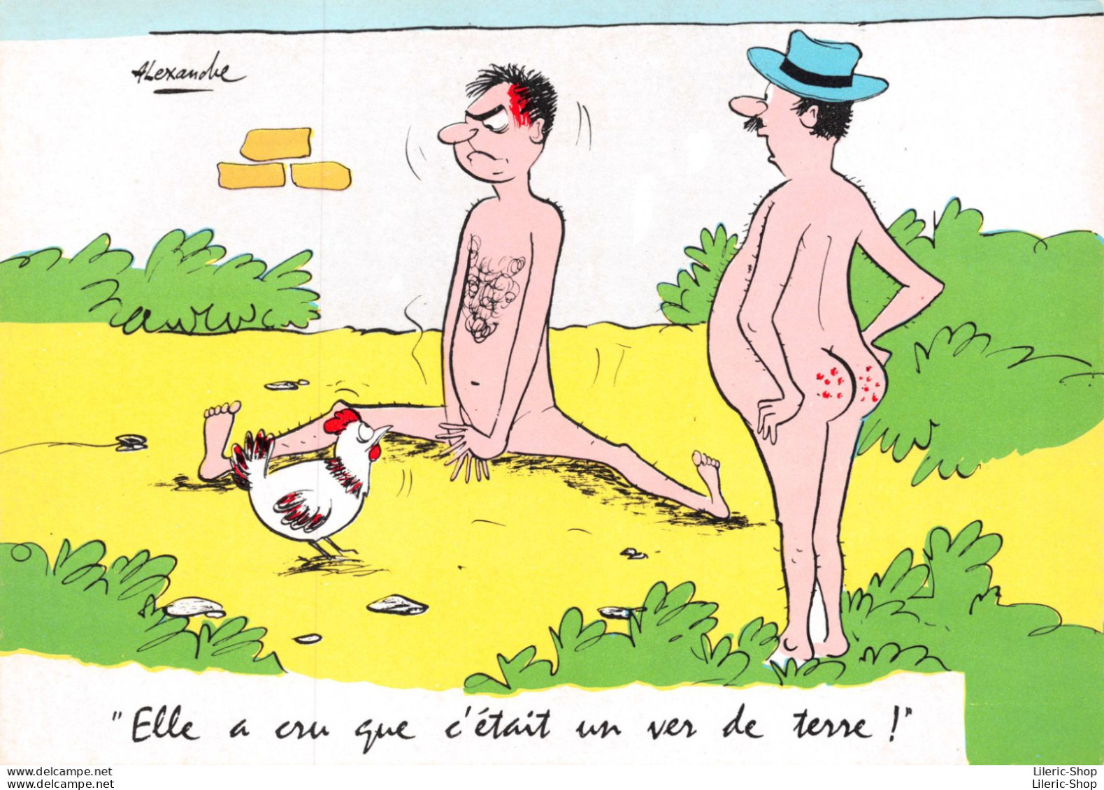 HUMOUR GRIVOIS - Illustration Signée Alexandre - "Elle A Cru Que C'était Un Ver De Terre !".. Cpsm GF - Humour