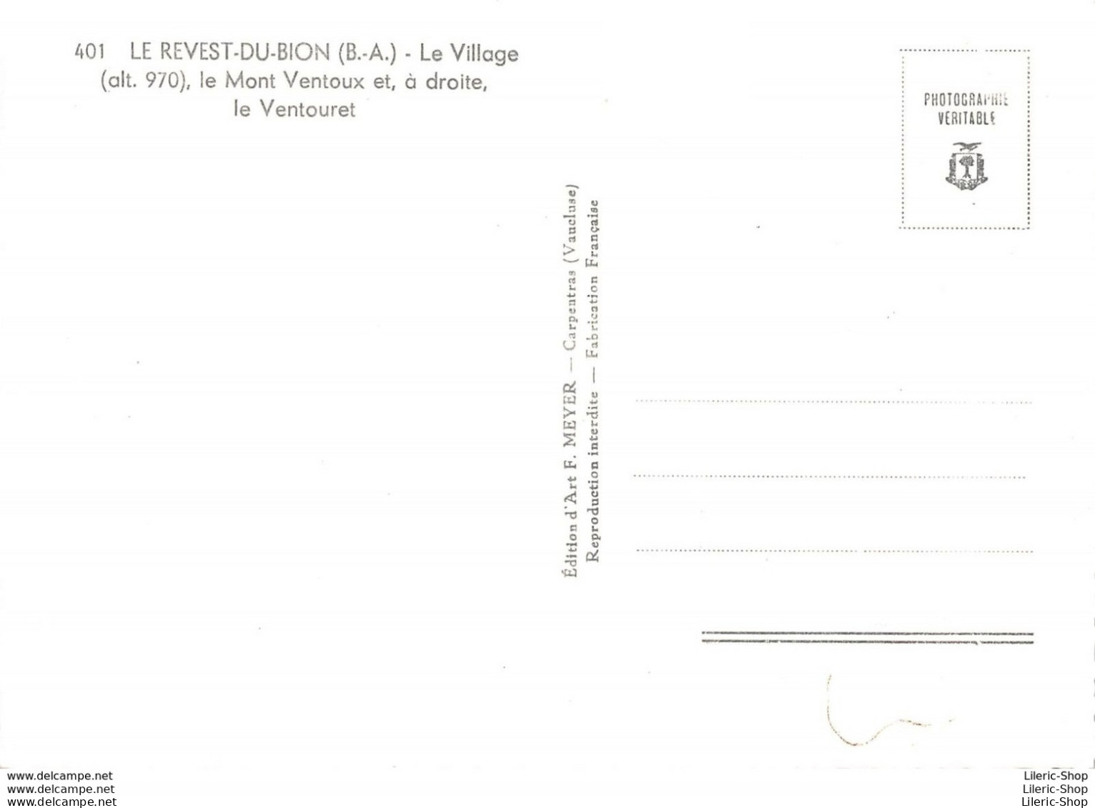 [04] LE REVEST-DU-BION LE VILLAGE MONT VENTOUX LE VENTOURET - Cpsm GF Dentelée ± 1960 - Autres & Non Classés
