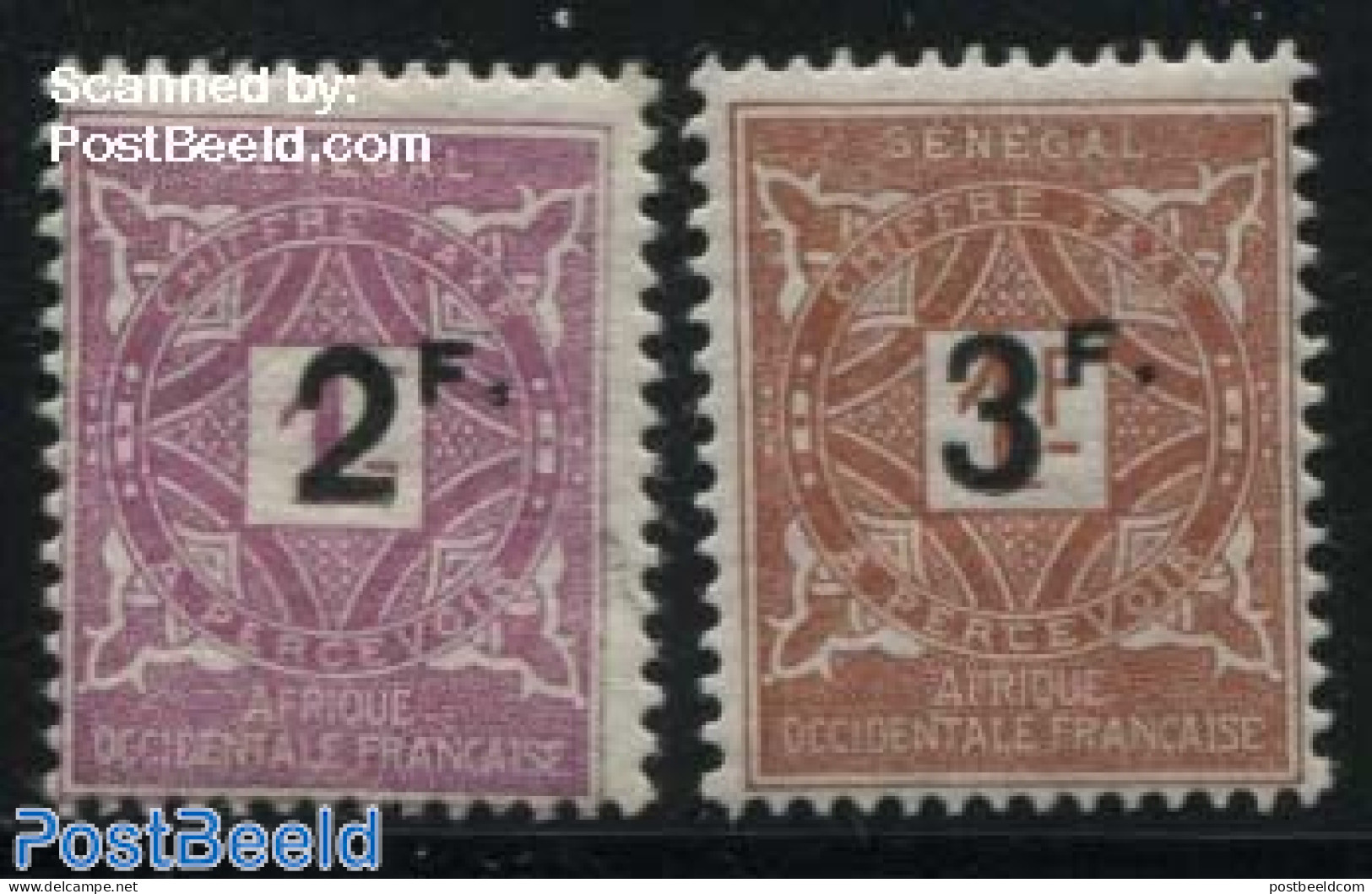 Senegal 1927 Postage Due Overprints 2v, Unused (hinged) - Senegal (1960-...)