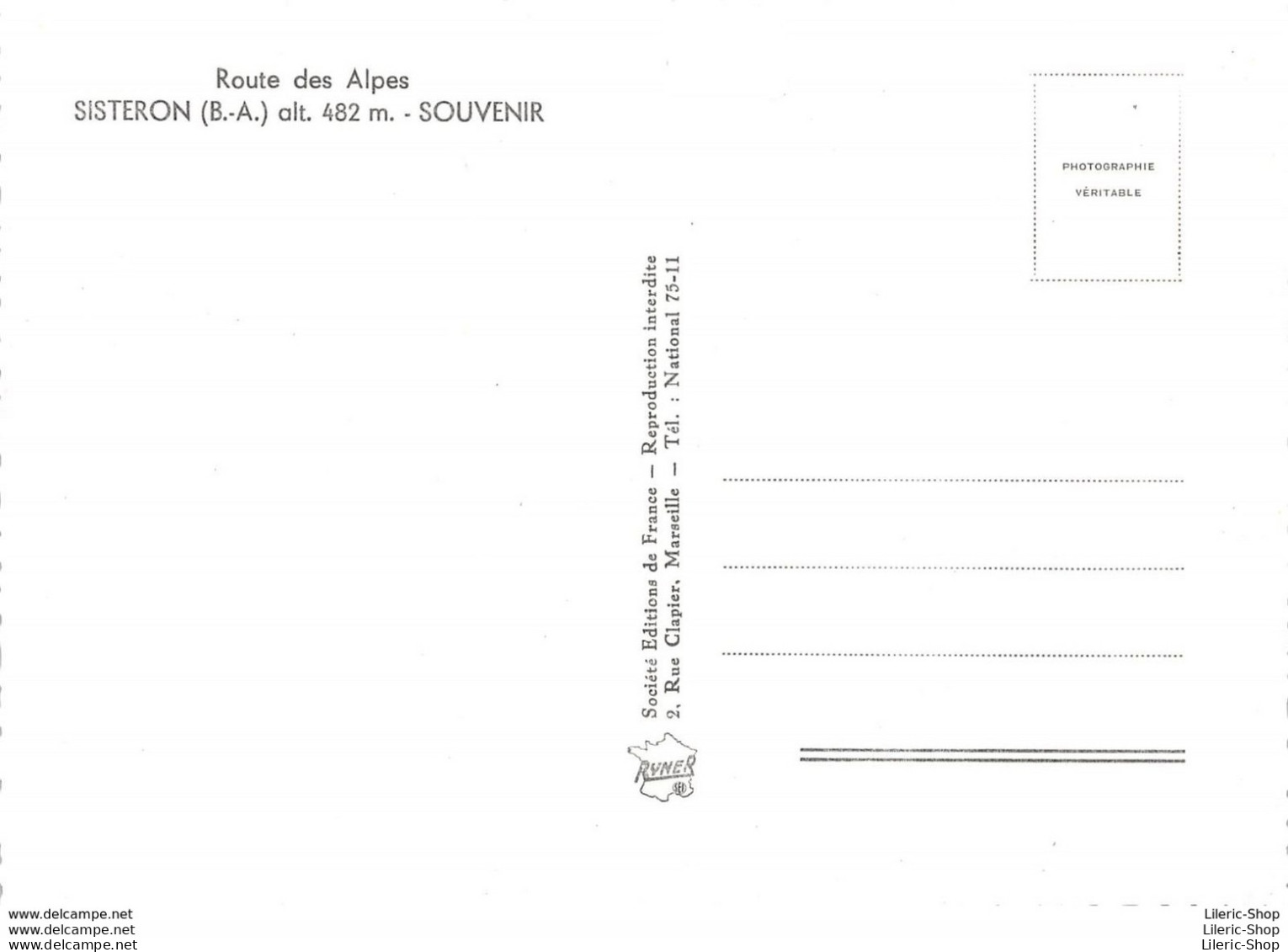 [04] SISTERON - LA ROUTE DES ALPES -SOUVENIR EN 4 VUES - Cpsm GF Dentelée ± 1960 - Sisteron